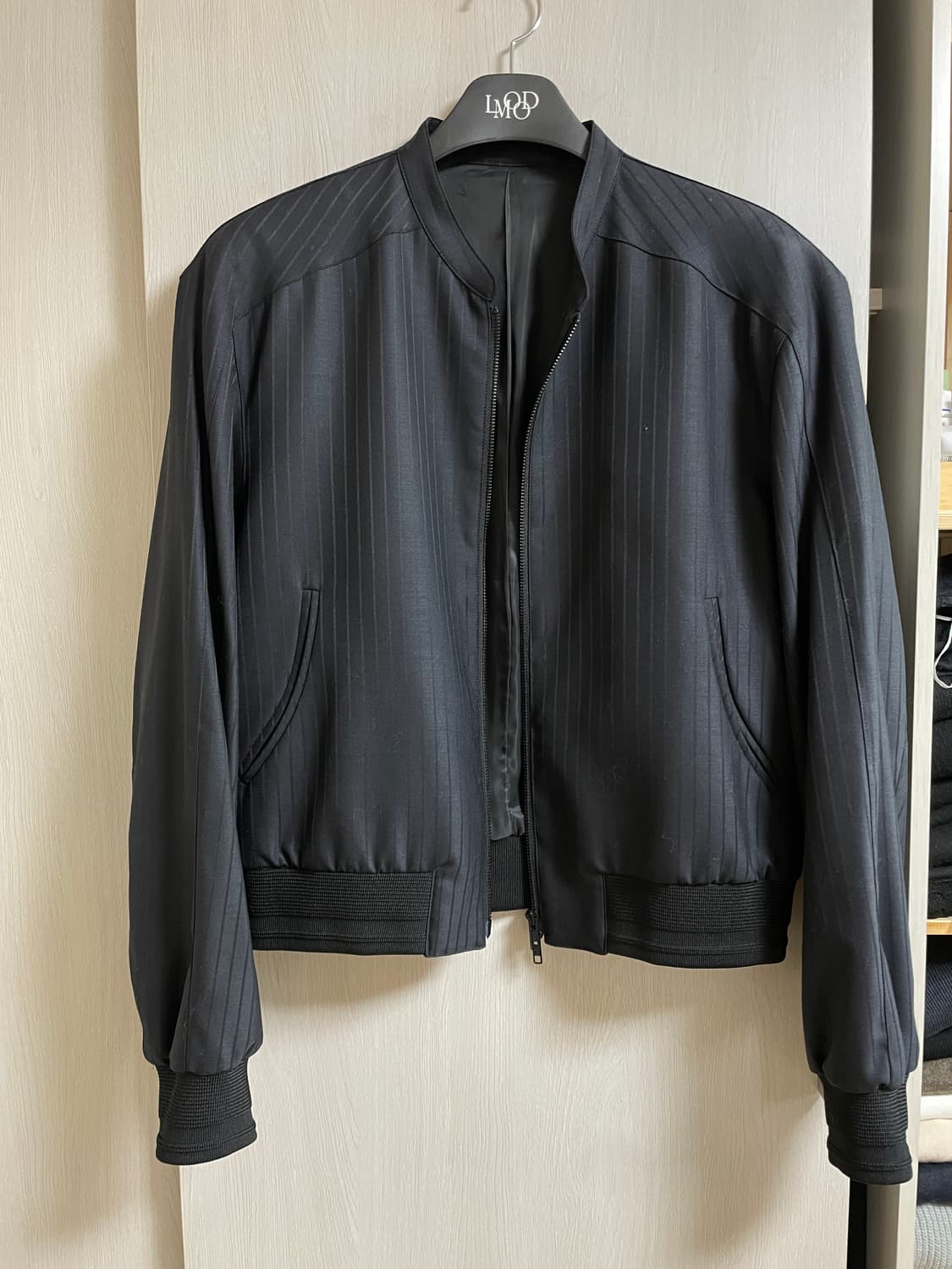 엘무드 카발리 울 스트라이프 자켓 다크네이비 46 상품이미지1