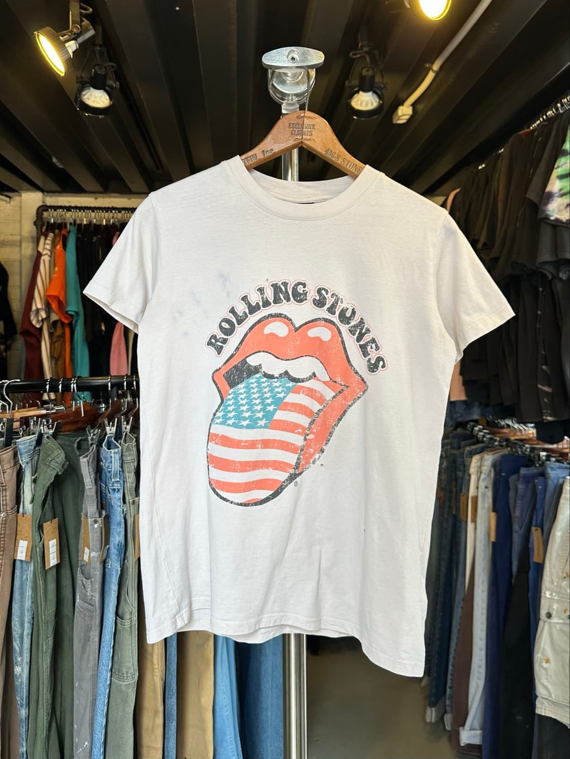 롤링스톤즈 The Rolling Stones 락밴드 프린팅 티셔츠 에크루 상품이미지1