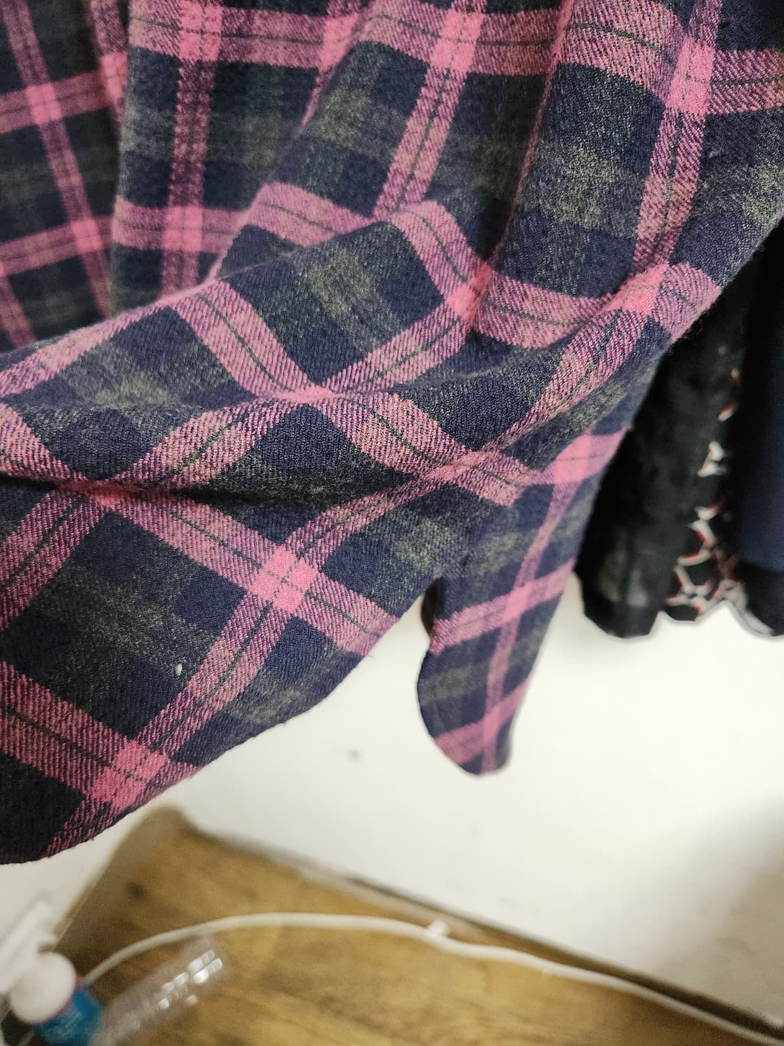 지센 체크 후드 롱 남방 셔츠 형 아우터 100 상품이미지4