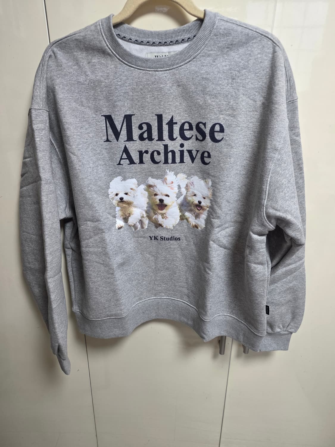 [새상품]와이케이 말티즈 아카이브 기모 맨투맨 회색 1사이즈 상품이미지3