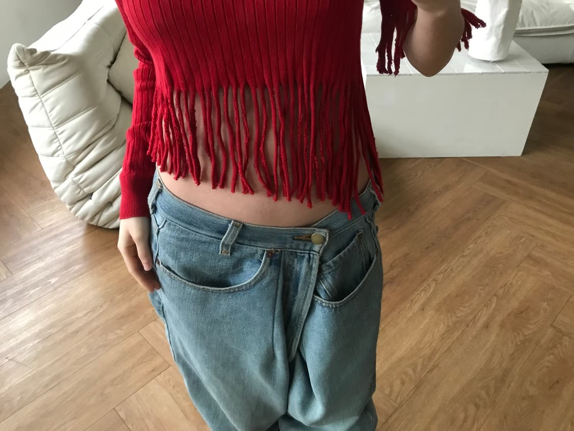 vintage red tassel knit 상품이미지7