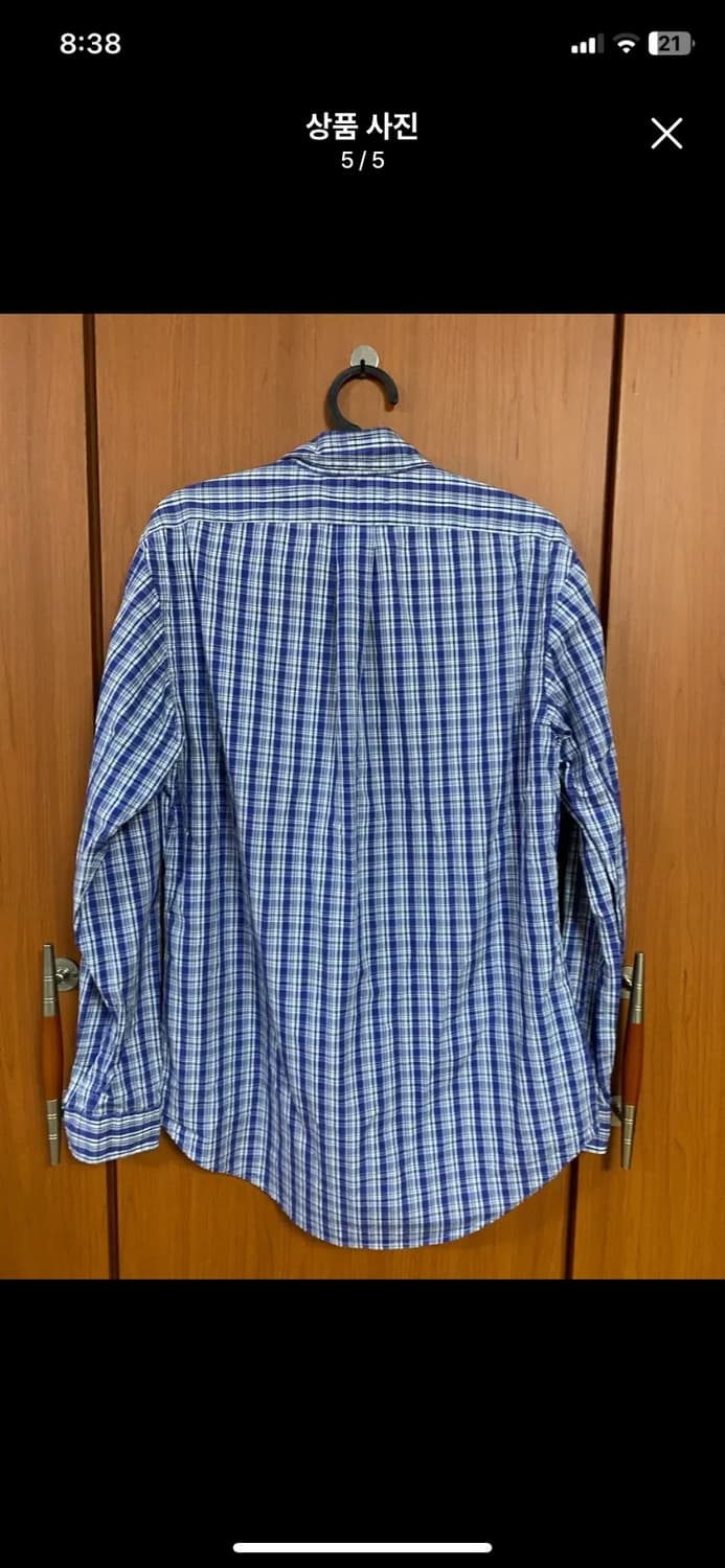 [POLO] 폴로 랄프로렌 블루 체크 셔츠 M사이즈 상품이미지5