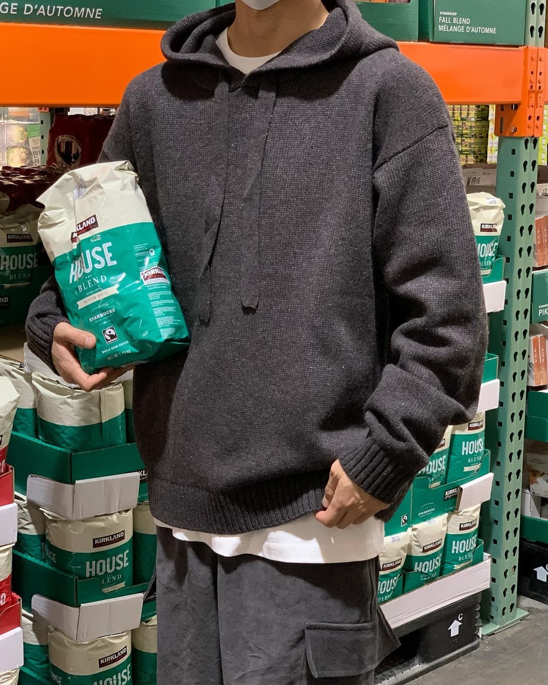 유루이 니트 후디 브라운 색상(수수료 무료) 상품이미지3