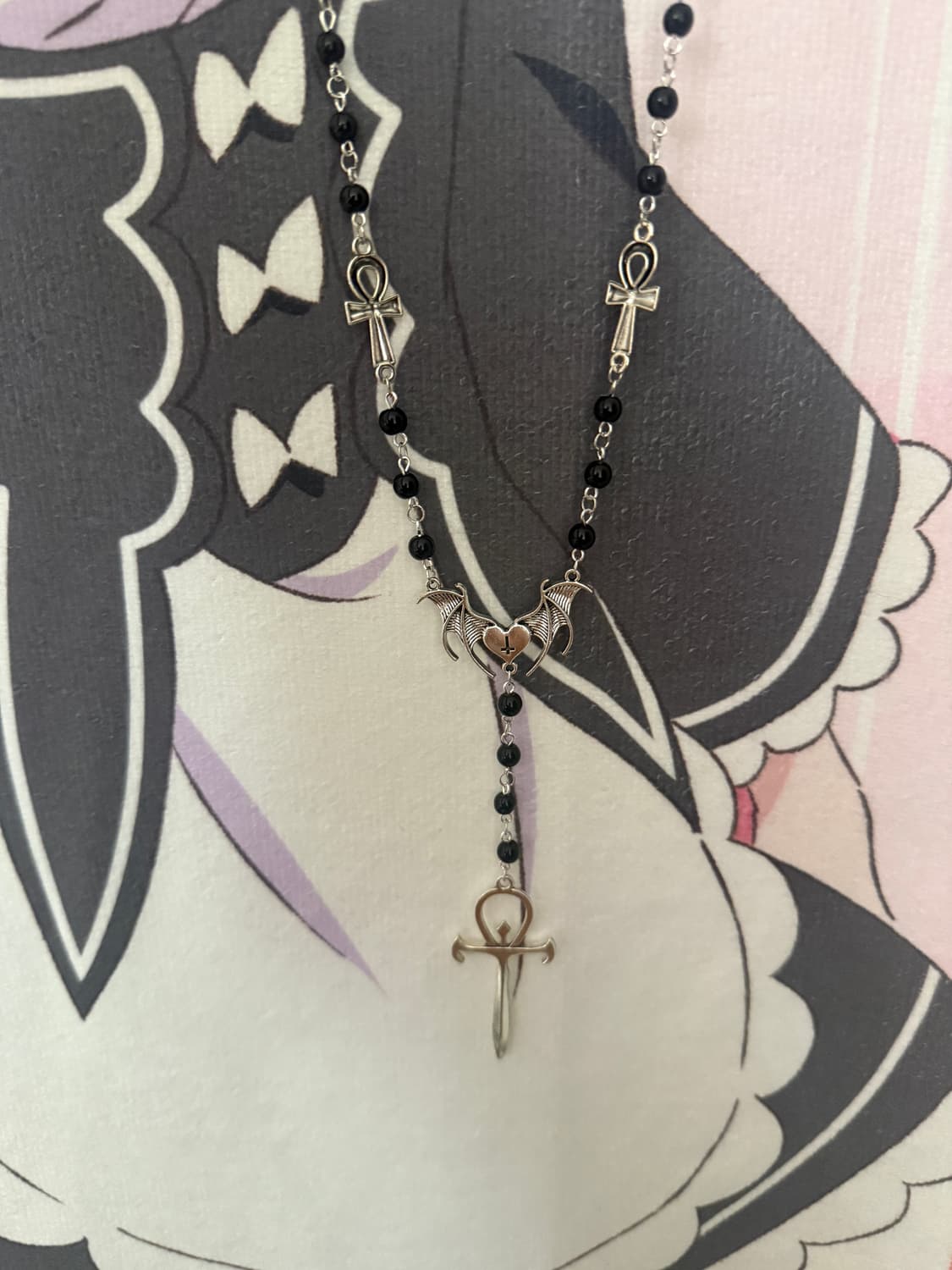펑크 십자가 목걸이 (핸드메이드) 상품이미지1
