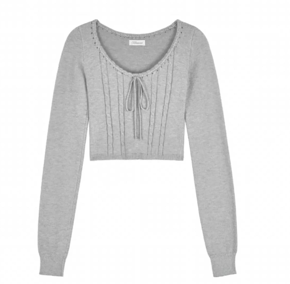 클리시어 회색 크롭니트 상품이미지1