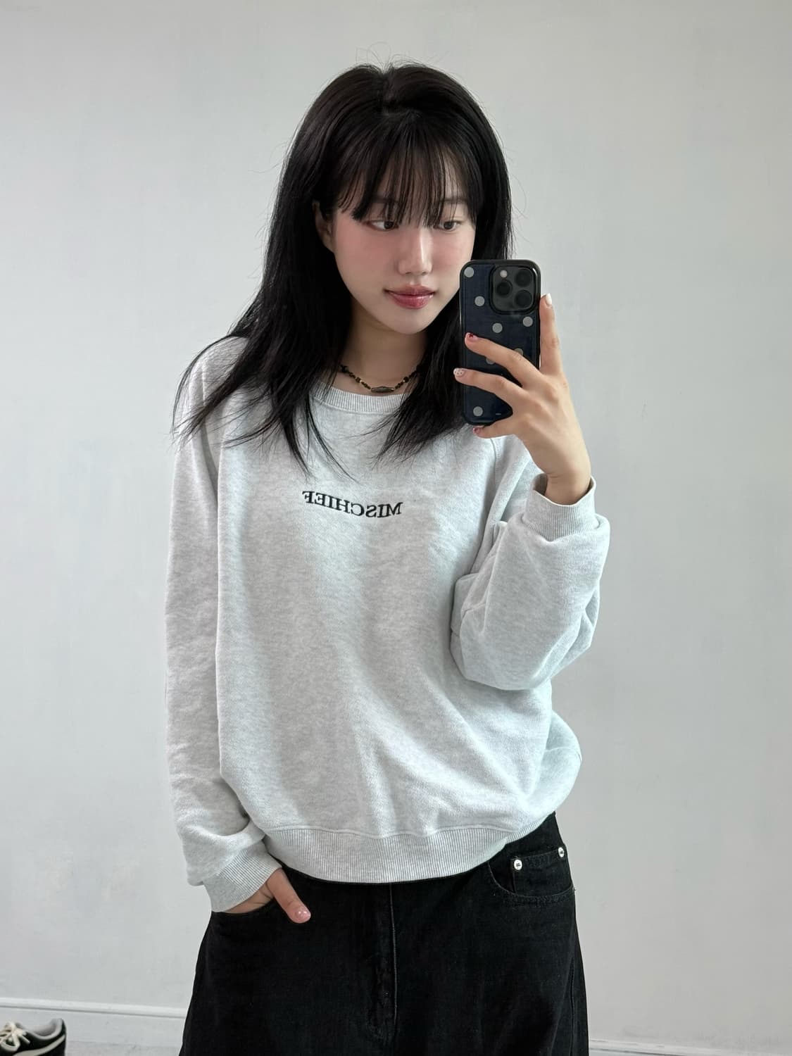 미스치프 멜란지 맨투맨 상품이미지3