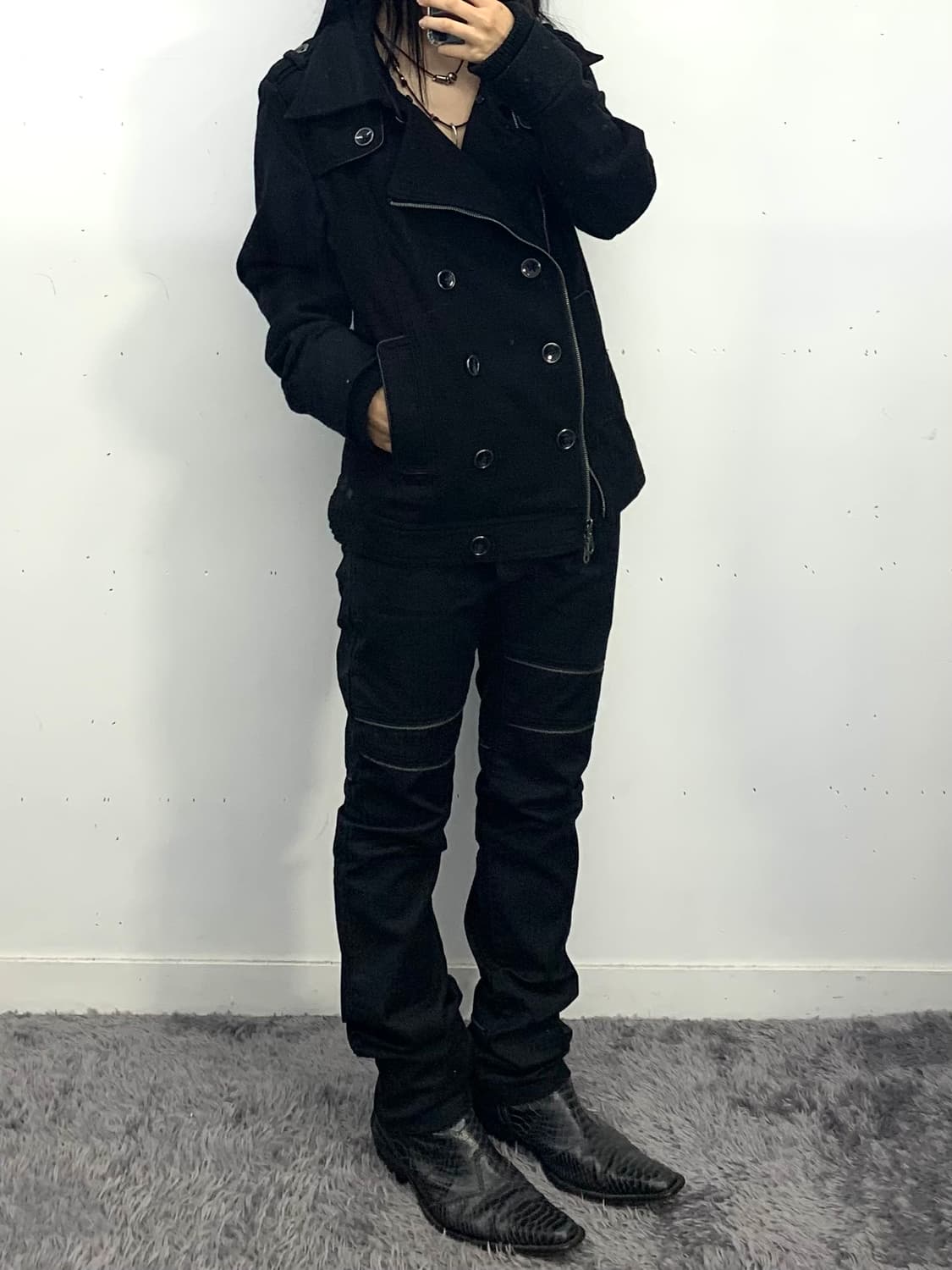 Custom culture 모드 지퍼 블랙진 상품이미지4