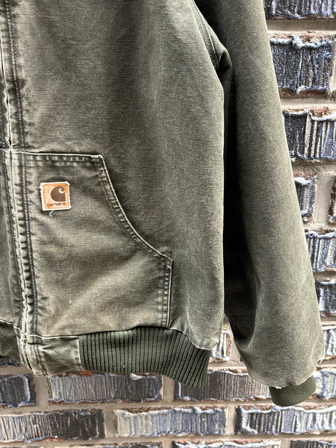 칼하트 j130 덕액티브자켓 모스그린 상품이미지4