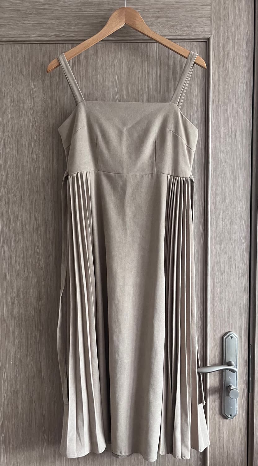 뷔스티에 벨벳 베이지 롱원피스 스커트 치마 빈티지  상품이미지2