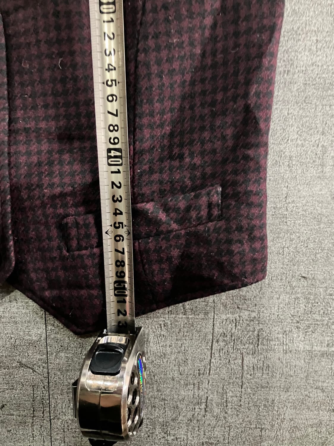 일본빈티지 Shimada 핀터깔y2k 긱시크 울베스트조끼 버건디 상품이미지3