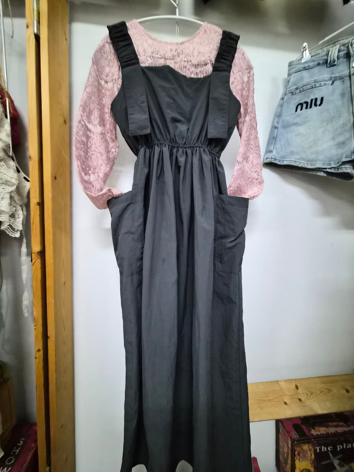 바스락 포켓 끈 원피스. 수입레이스 상품이미지5