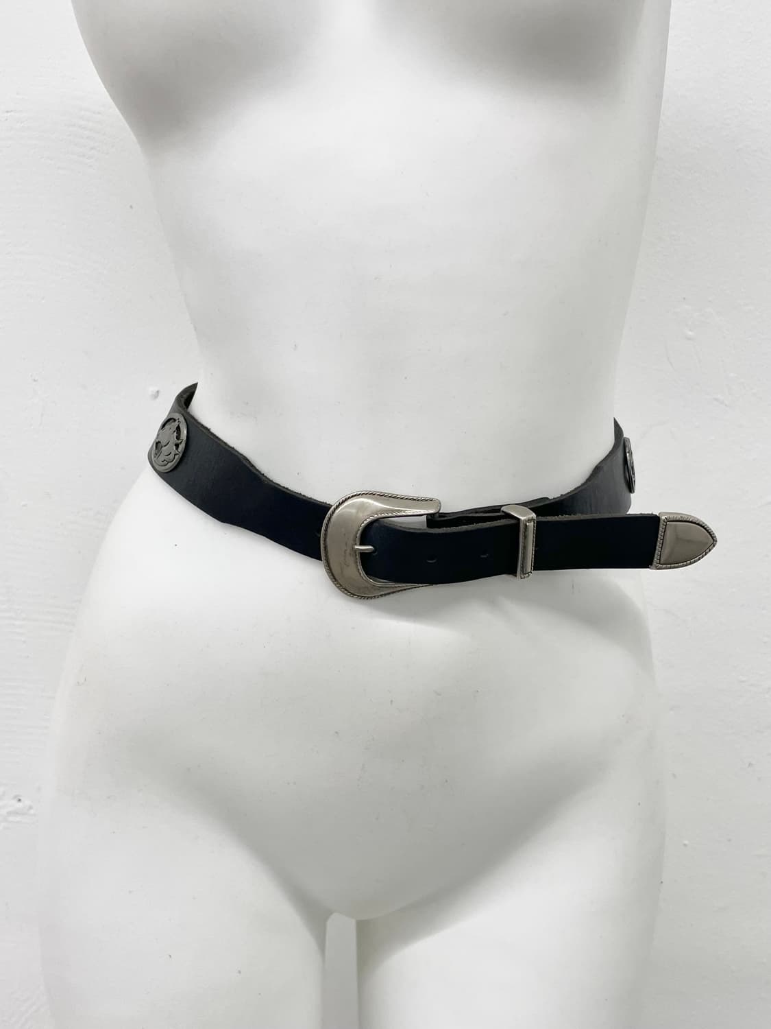 리얼레더 웨스턴 스터드 버클 벨트 상품이미지3