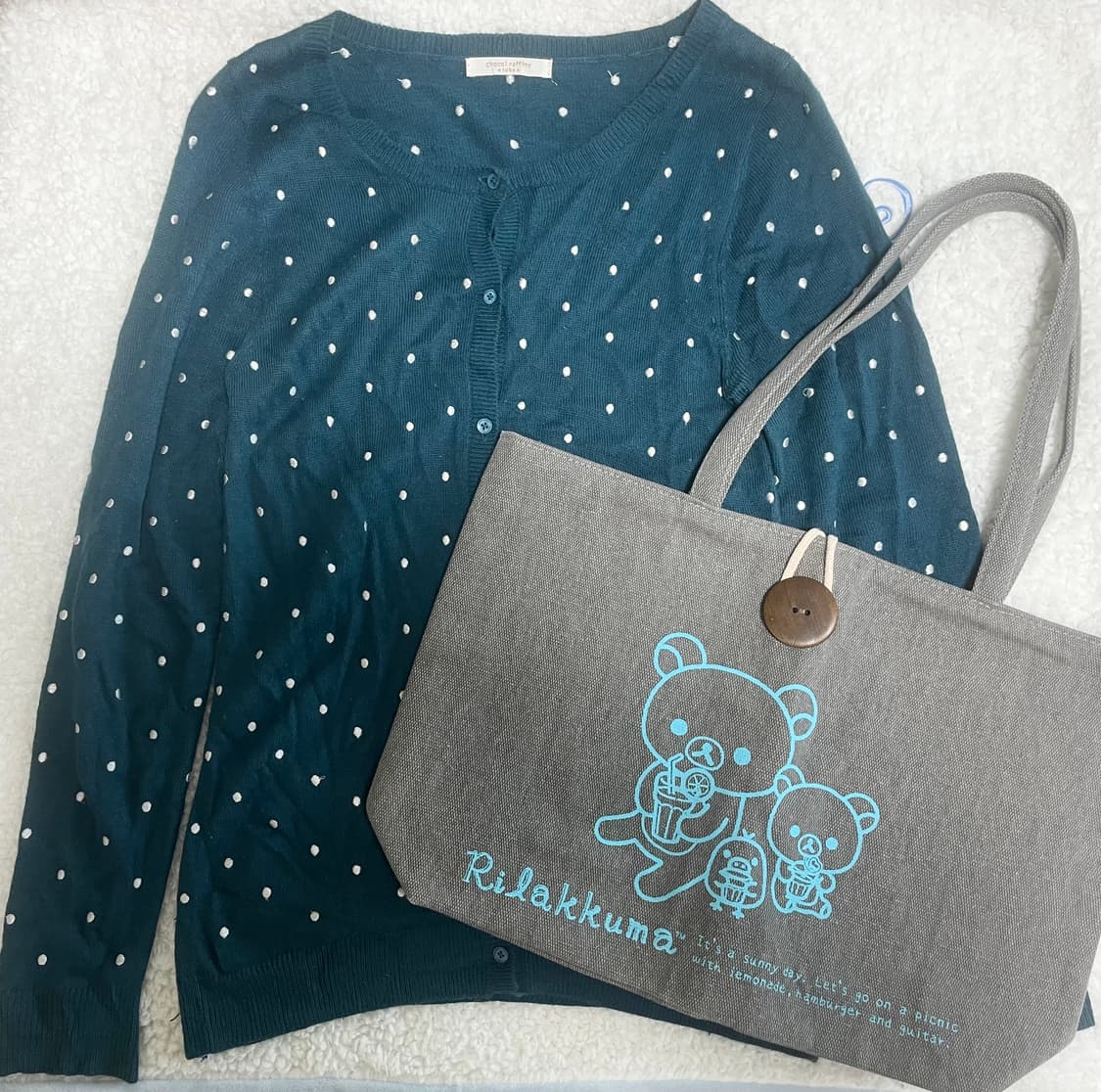 모리걸 빈티지 도트 가디건 💚🤍 상품이미지1