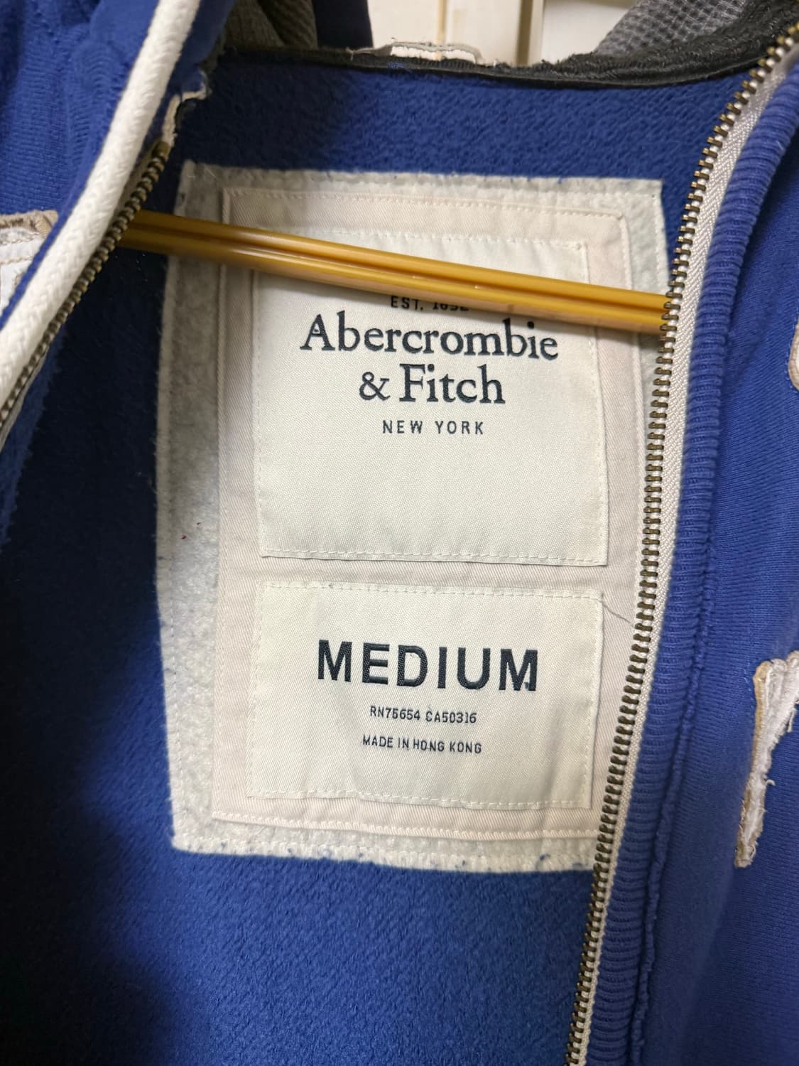 (M) 머슬핏 양홍원핏 나와버림 아베크롬비 후드집업 블루 상품이미지3