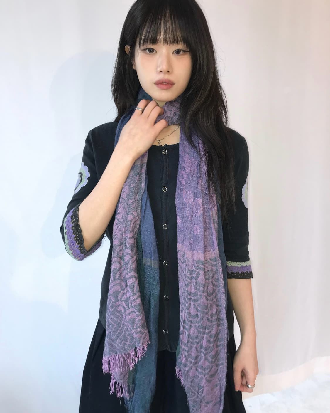 퍼플 에스닉 스카프 상품이미지1