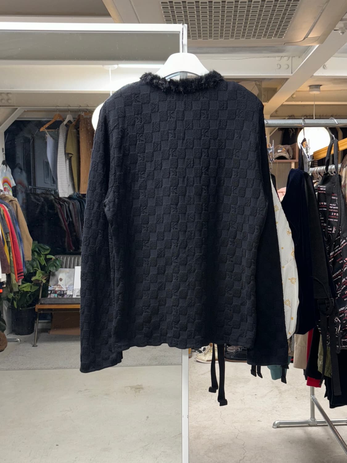 Kerrysport 체커보드 퍼 가디건 상품이미지2