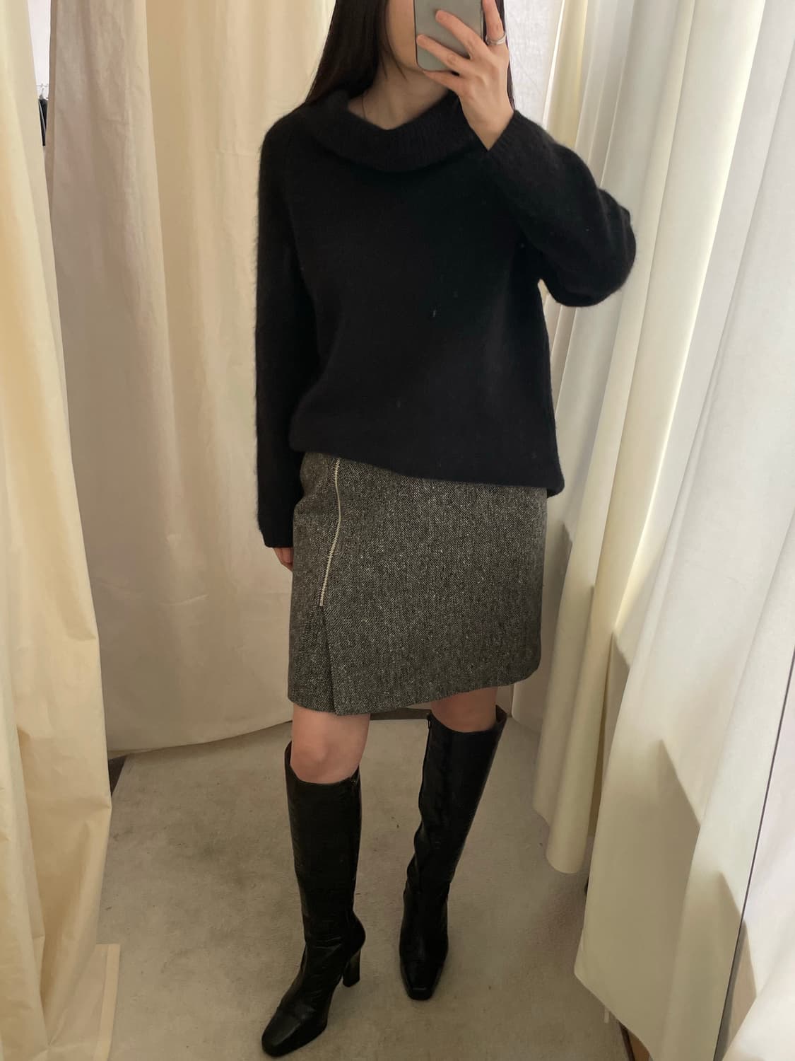 vintage wool zip-up skirt 상품이미지9