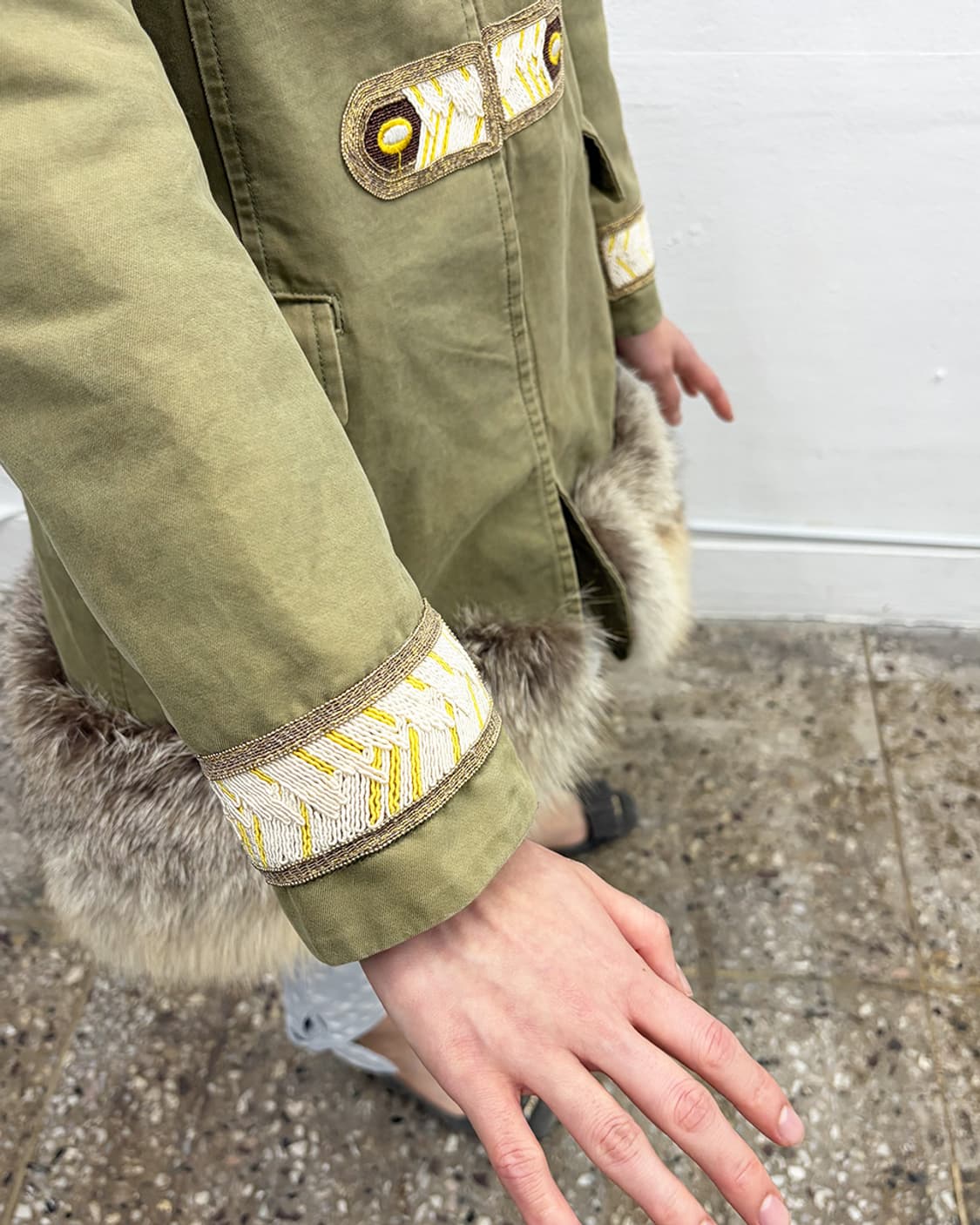 에르마노 설비노 퍼 트리밍 나폴레옹 코트 상품이미지6