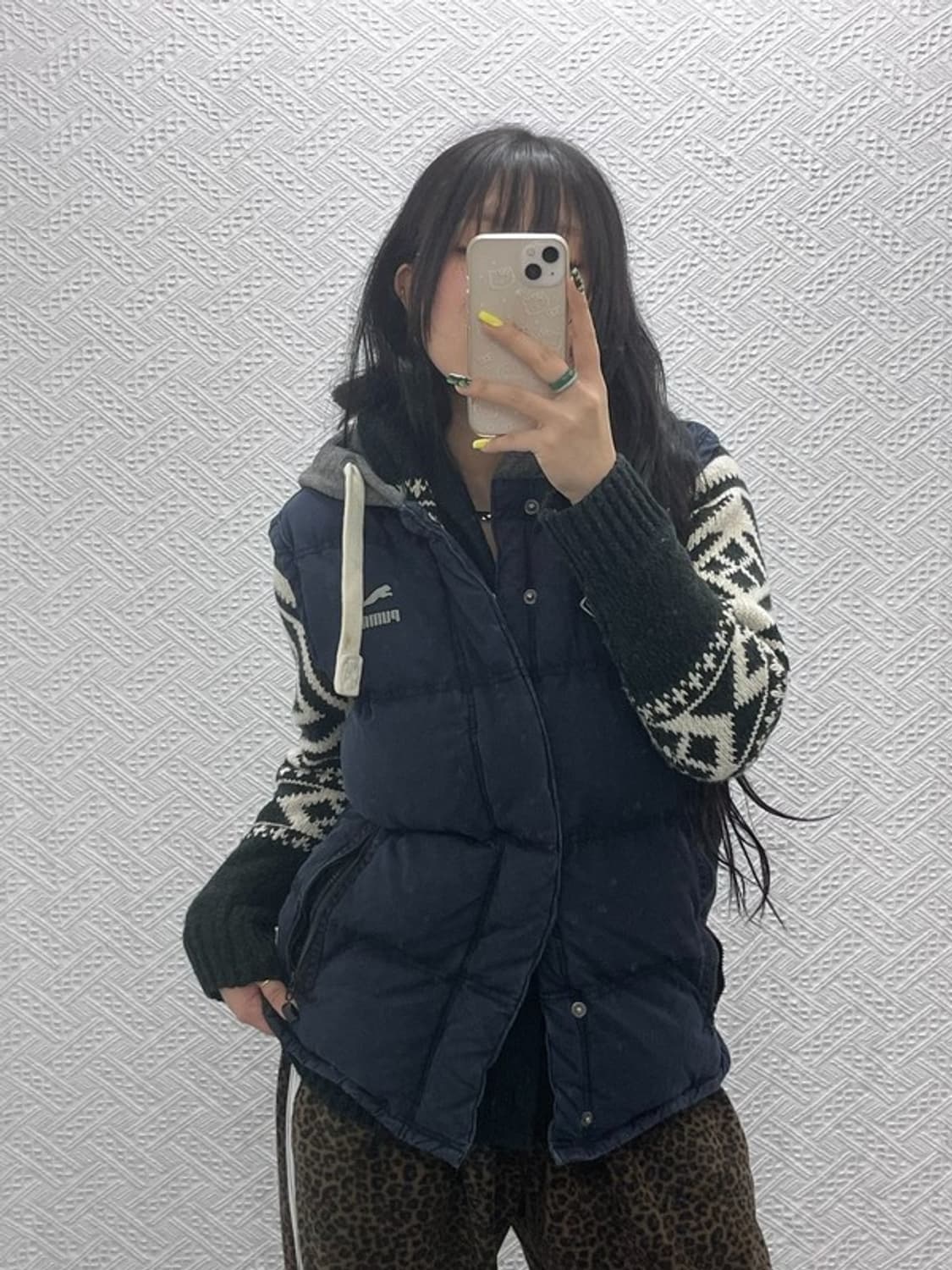 푸마 올드스쿨 빈티지 자수패치 후드 패딩 조끼 M C07592 상품이미지1