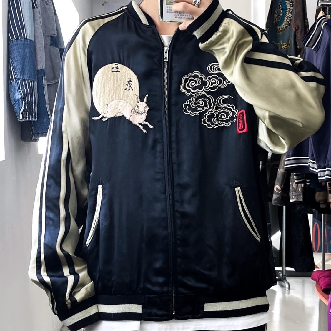 비상백려 츠키노 우사기 리버시블 사틴 수베니어 스카쟌 상품이미지2