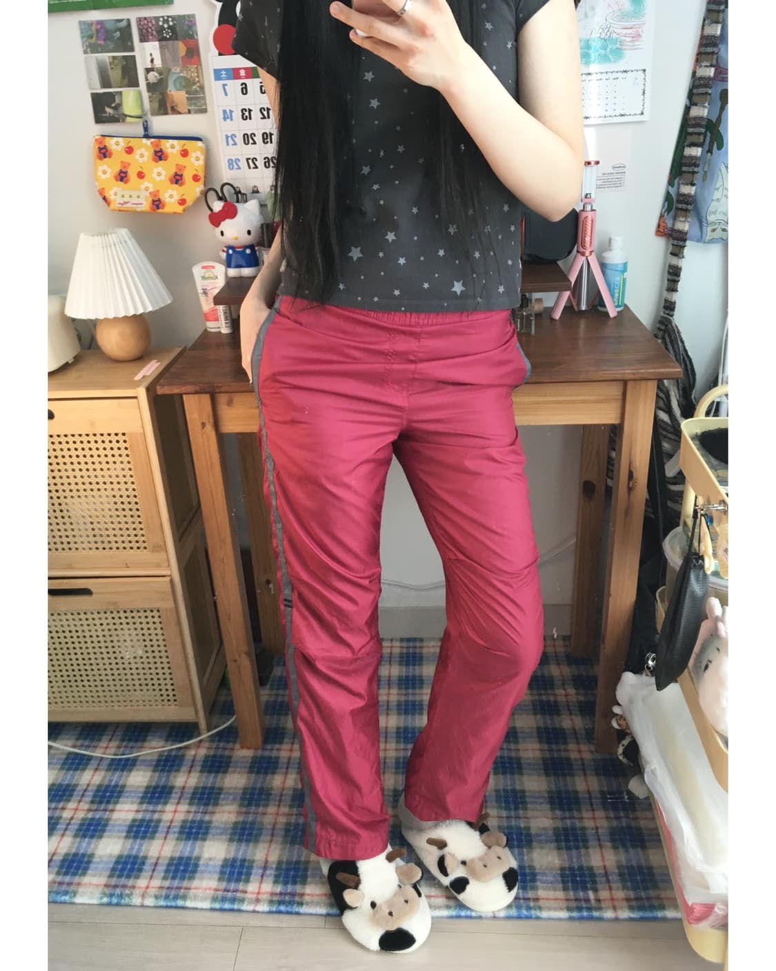 vintage nylon training pants dark pink 상품이미지2