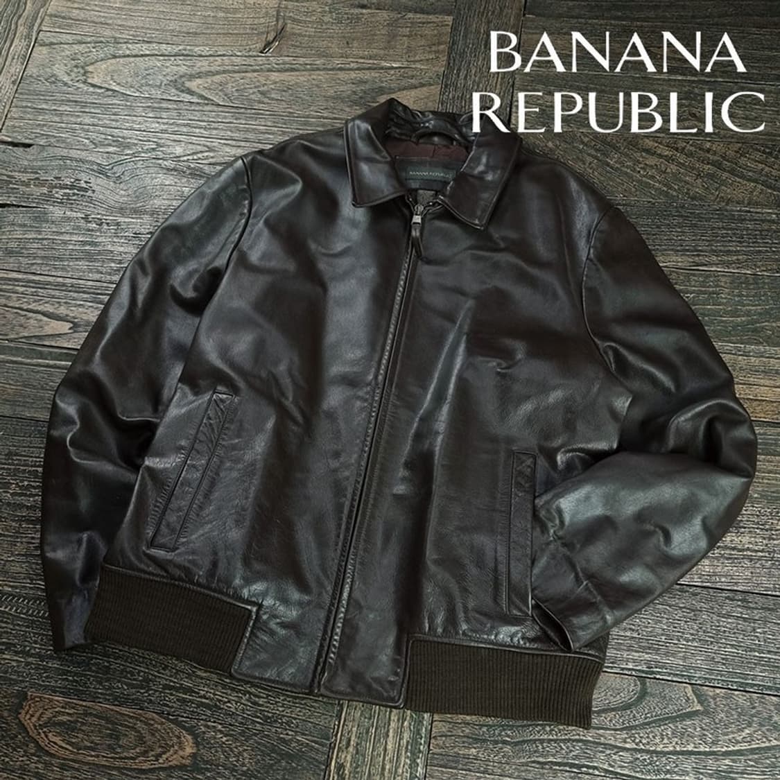 [바나나리퍼블릭] 리얼 램스킨 레더 봄버 자켓 브라운 M19968 상품이미지1