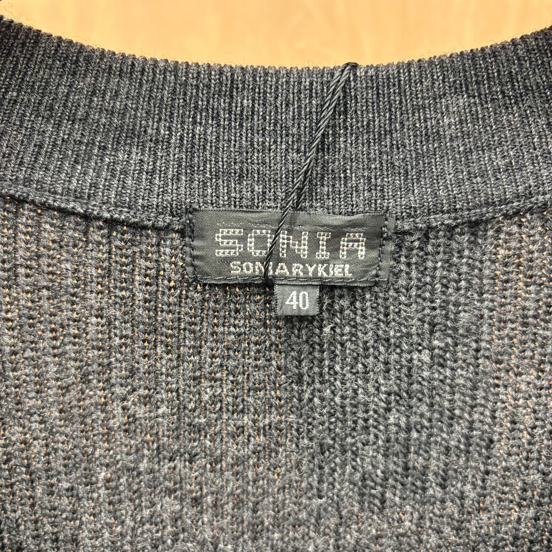 소니아 리키엘 라운드넥 울 니트 롱 원피스 절개 플리츠 디테일 차콜 상품이미지6