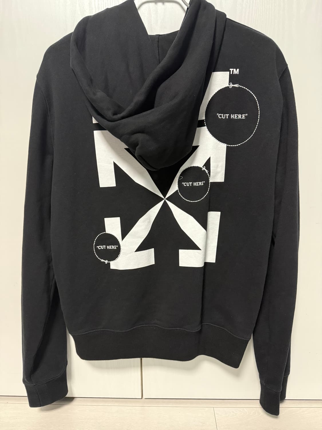 오프화이트 컷히어 후드집업  상품이미지3