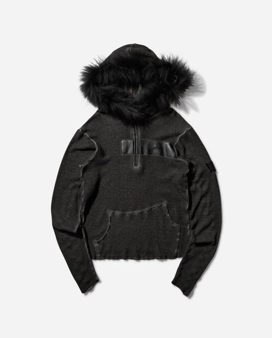 aesynctx 퍼 하프집 후디 블랙 XL 상품이미지1