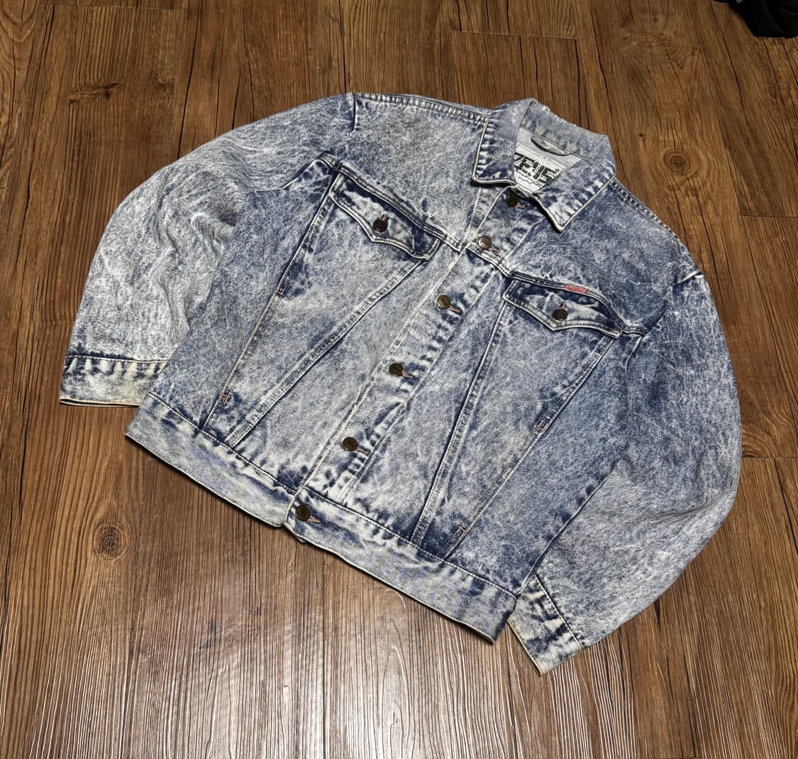 [L] 제우스 빈티지 스톤 워싱 데님 청 자켓 상품이미지1