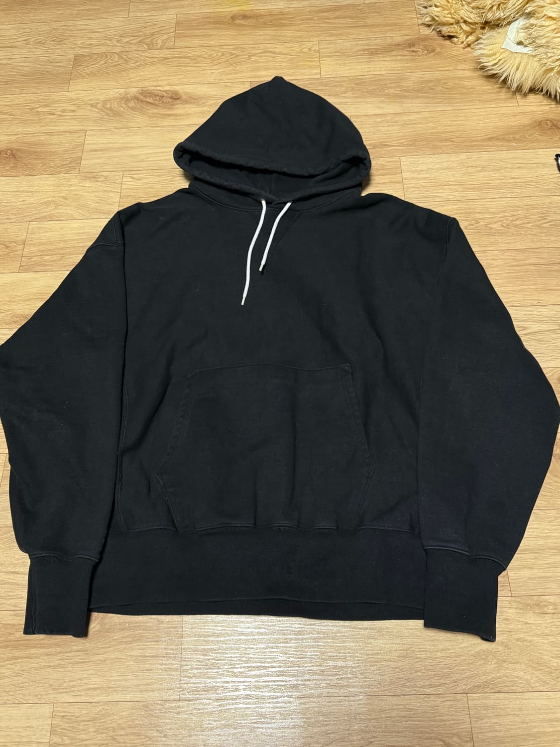 아웃스탠딩 리버스 헤비 후드티 블랙 L 상품이미지2