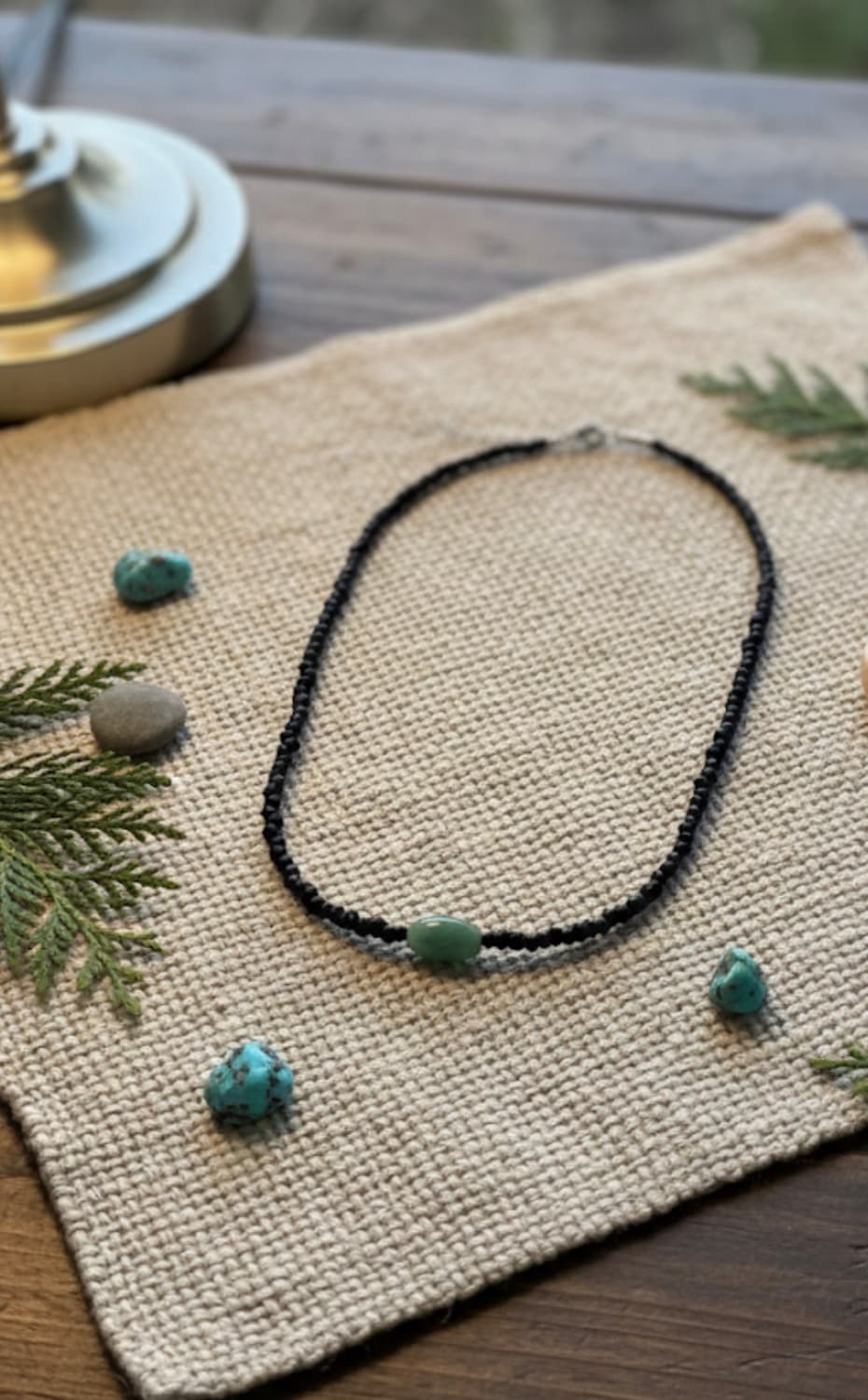 블랙 코드 그린 스톤 목걸이 상품이미지2