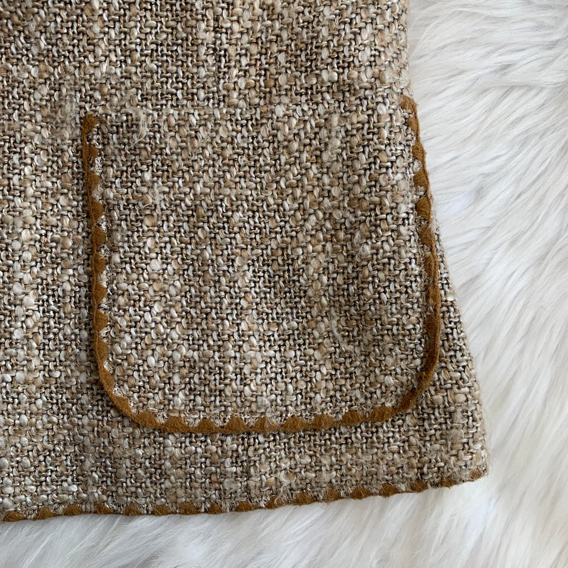 일본 빈티지 트위드 패턴 쓰리버튼 자켓 1683 상품이미지6