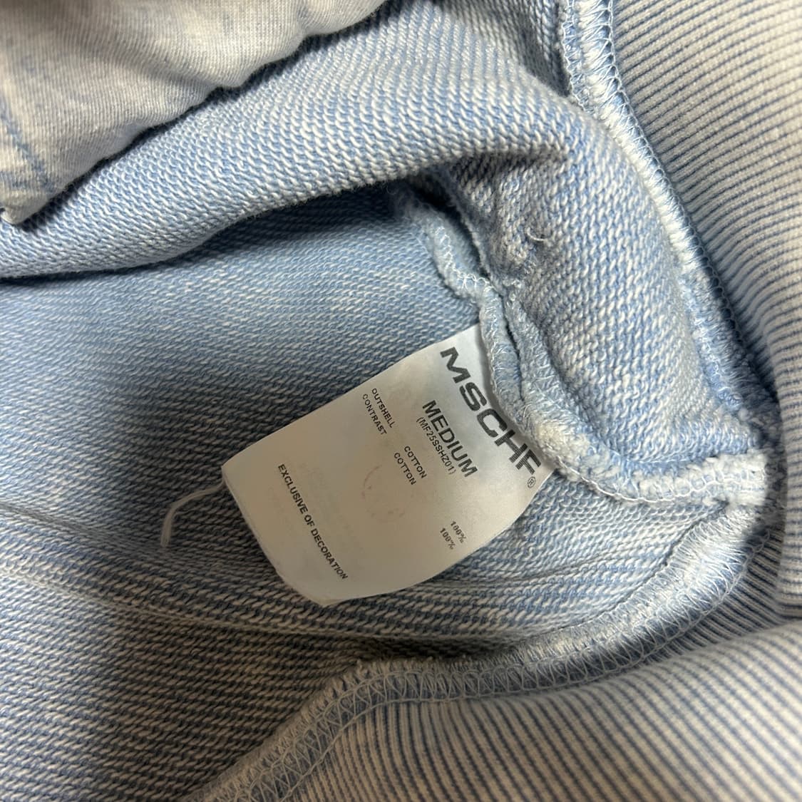 미스치프 롬버스 펀칭 후드집업 블리치드 라이트 블루 M 상품이미지7