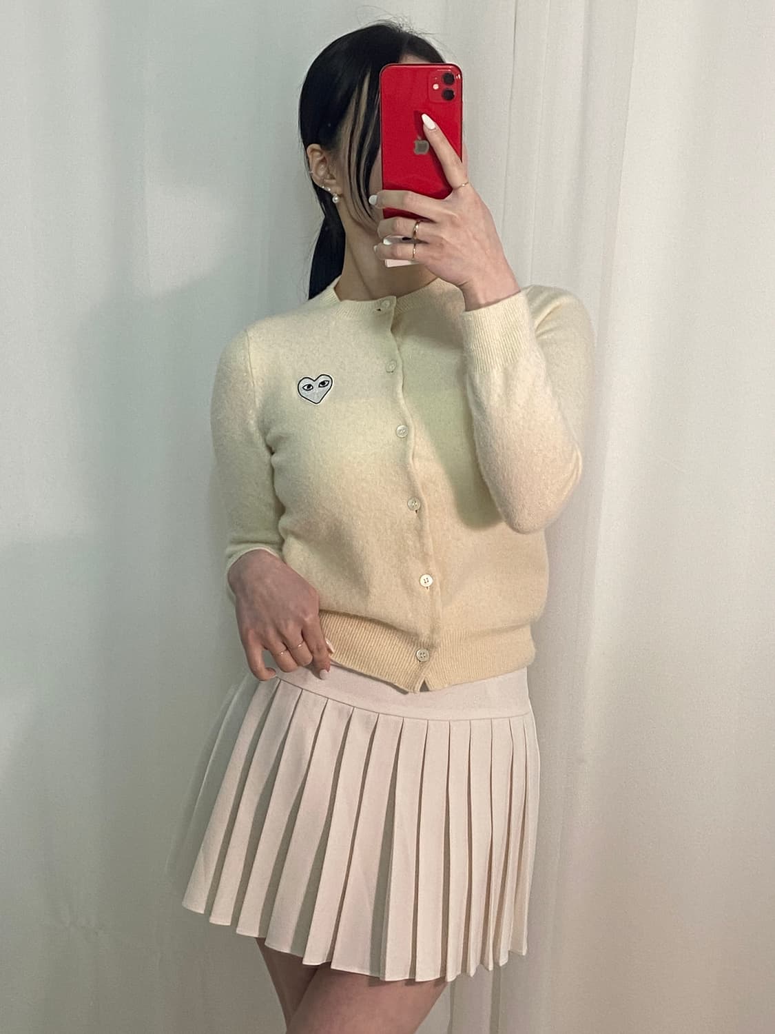 꼼데가르송 아이보리 화이트 와펜 가디건 상품이미지3