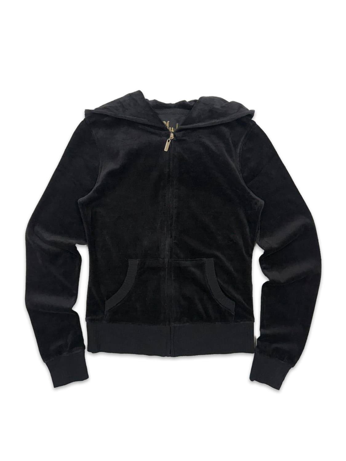 빈티지 블랙 벨벳 후드집업 상품이미지1