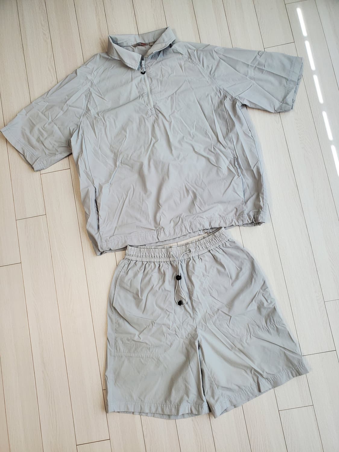 새상품급)스파오 남녀공용 라이트 화섬쇼츠(8인치) 아노락 세트 사이즈s 상품이미지3