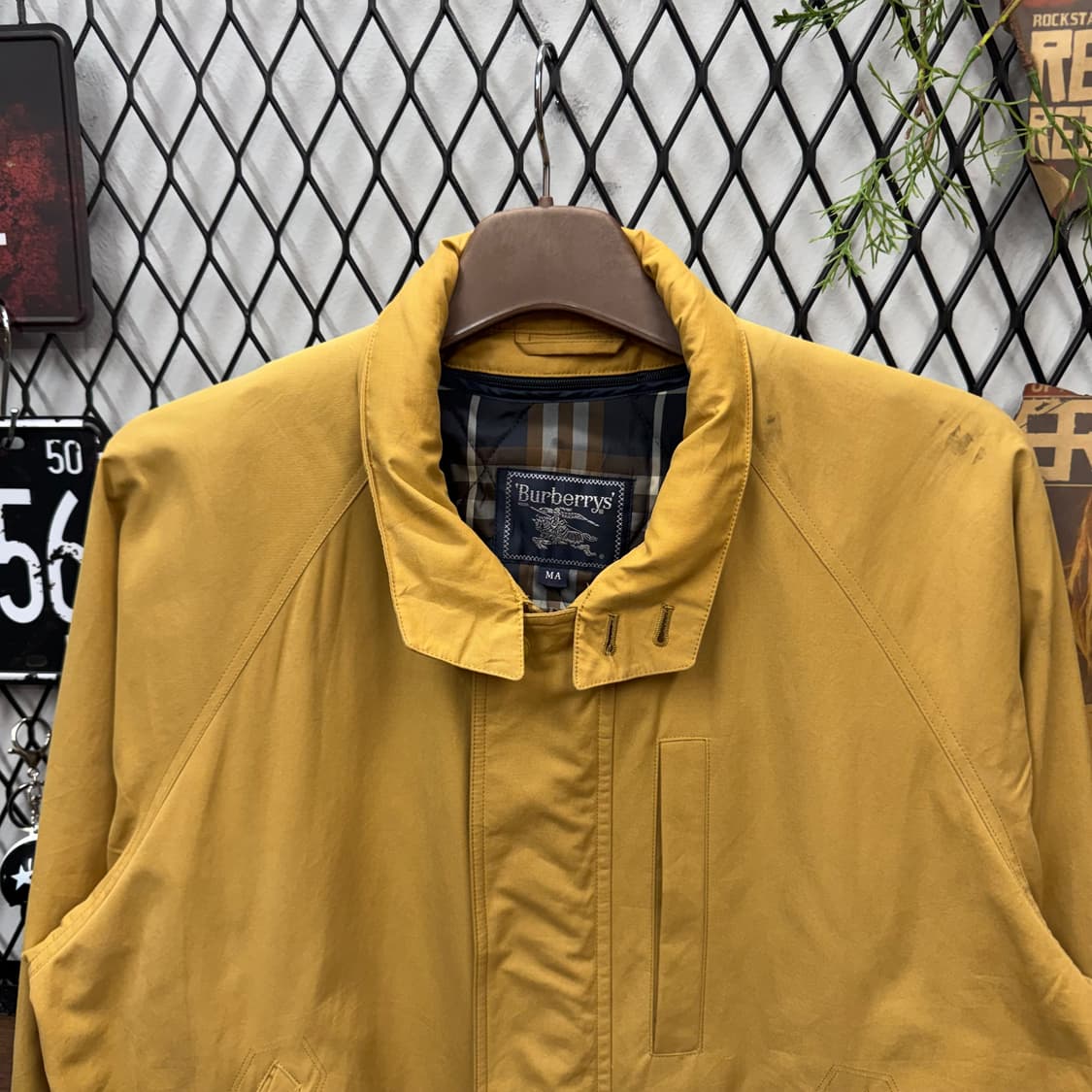 90s 버버리 코치자켓 집업 노바체크 패턴 내피 포인트 옐로우 상품이미지3
