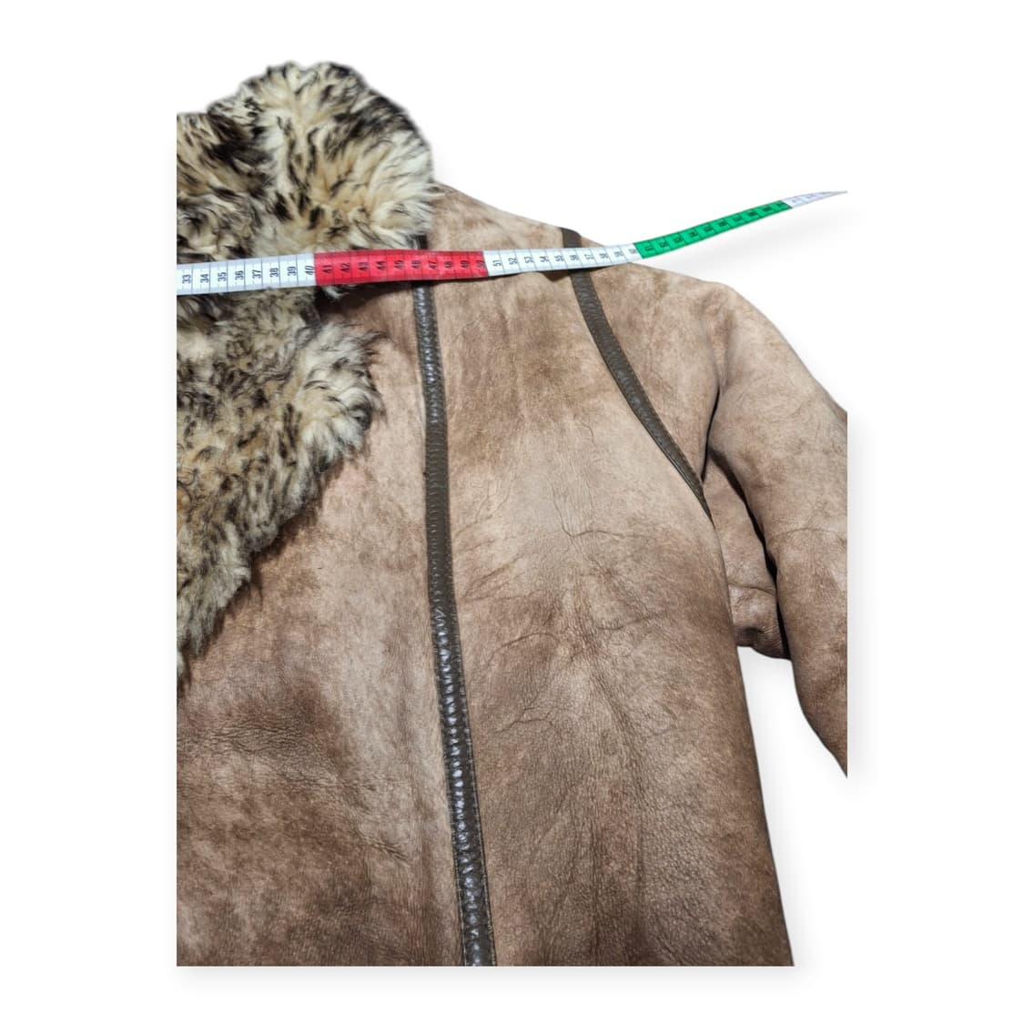 WOODAN 양털 무스탕 리얼레더 퍼 무스탕 빈티지 가죽코트 상품이미지4