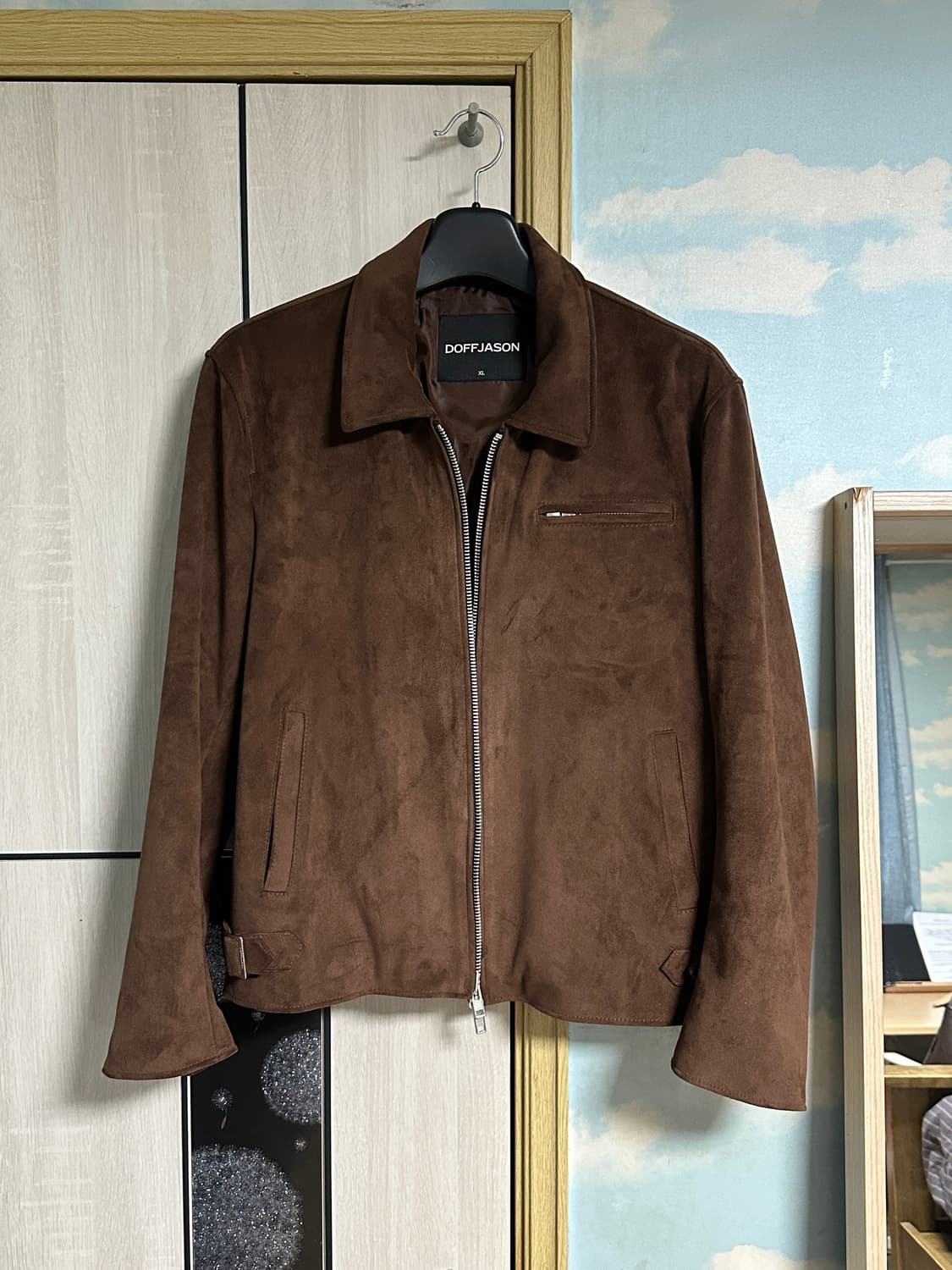 (XL) 도프제이슨 풀업 스웨이드 클래식 싱글 자켓 모카 상품이미지2