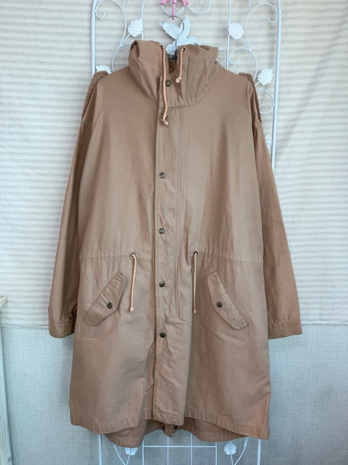 빈티지 도그하우스 베이지 후드 코트 y2k 스트릿 갸루 펑키 일본빈티지  상품이미지1