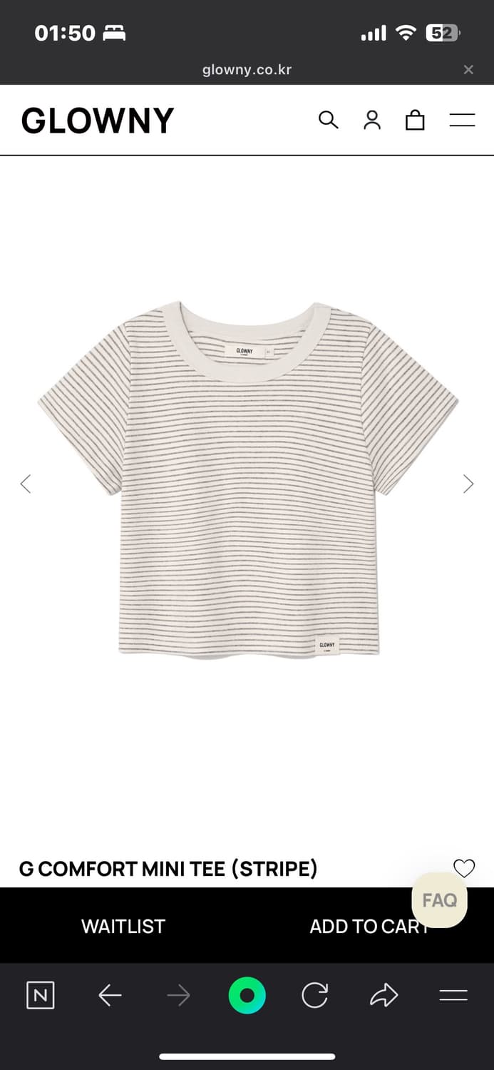 [L] 글로니 G COMFORT MINI TEE (STRIPE) 상품이미지1