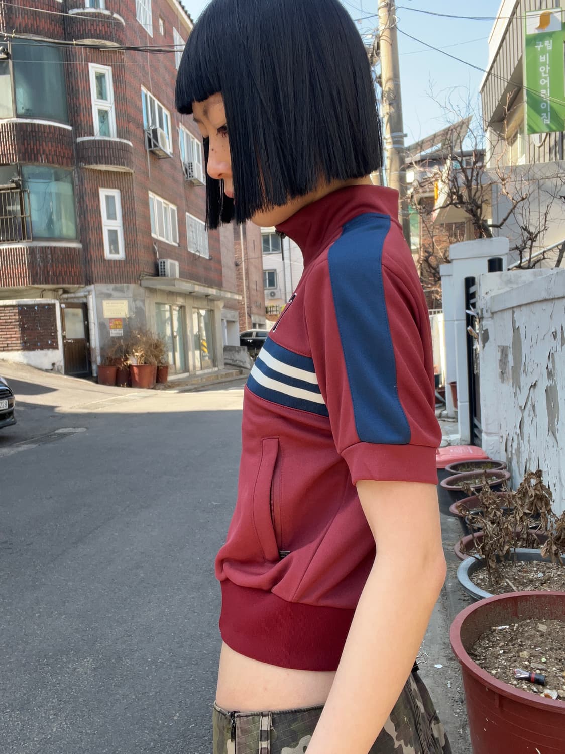 프렌다 버건디 스포츠 반팔 져지 상품이미지3