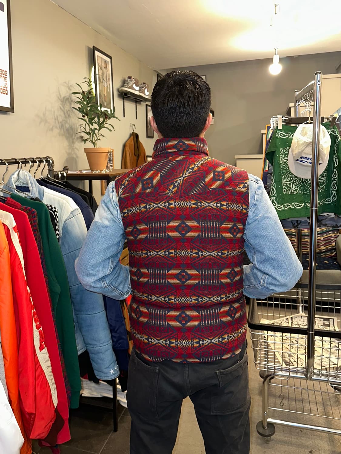 Pendleton aztec shell/wool padded Vest 상품이미지2