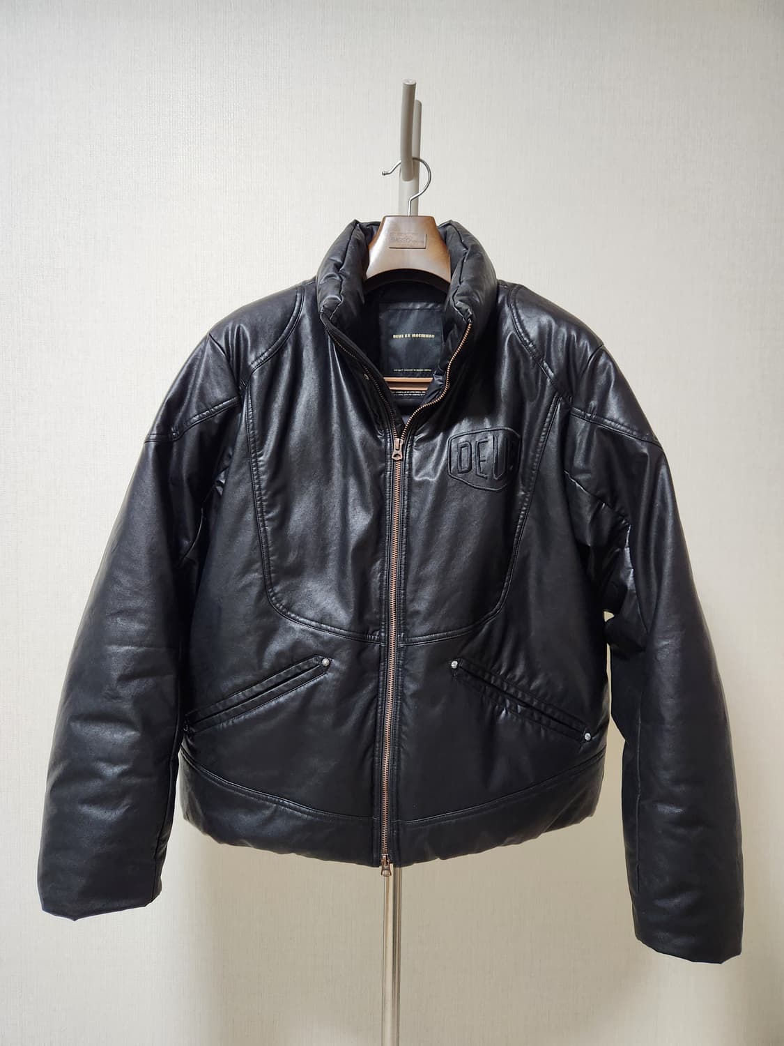 데우스  블랙 가죽패딩 XL 105-110 라이더자켓 상품이미지2