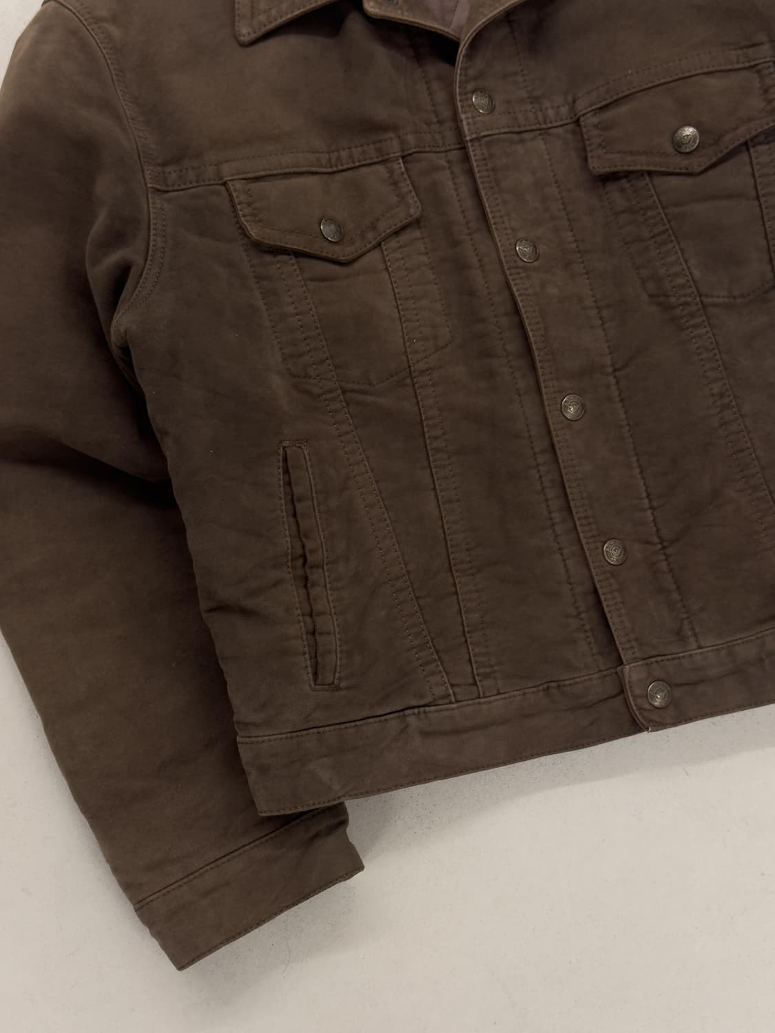 90s 아르마니 몰스킨 퀼팅 트러커 자켓 상품이미지4