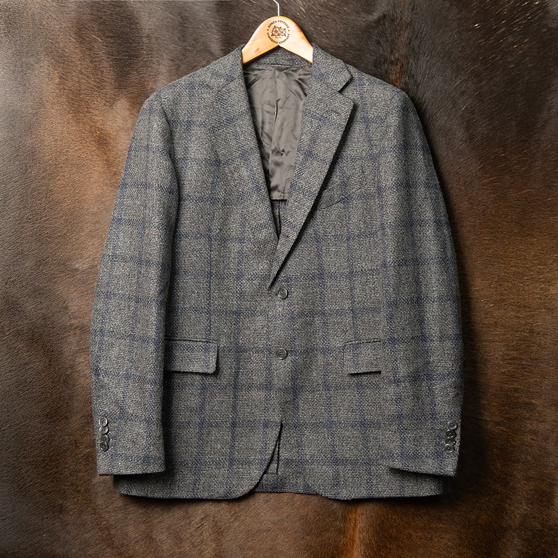 [52] 맨온더분 윈도우페인 체크 블레이져 그레이  상품이미지1