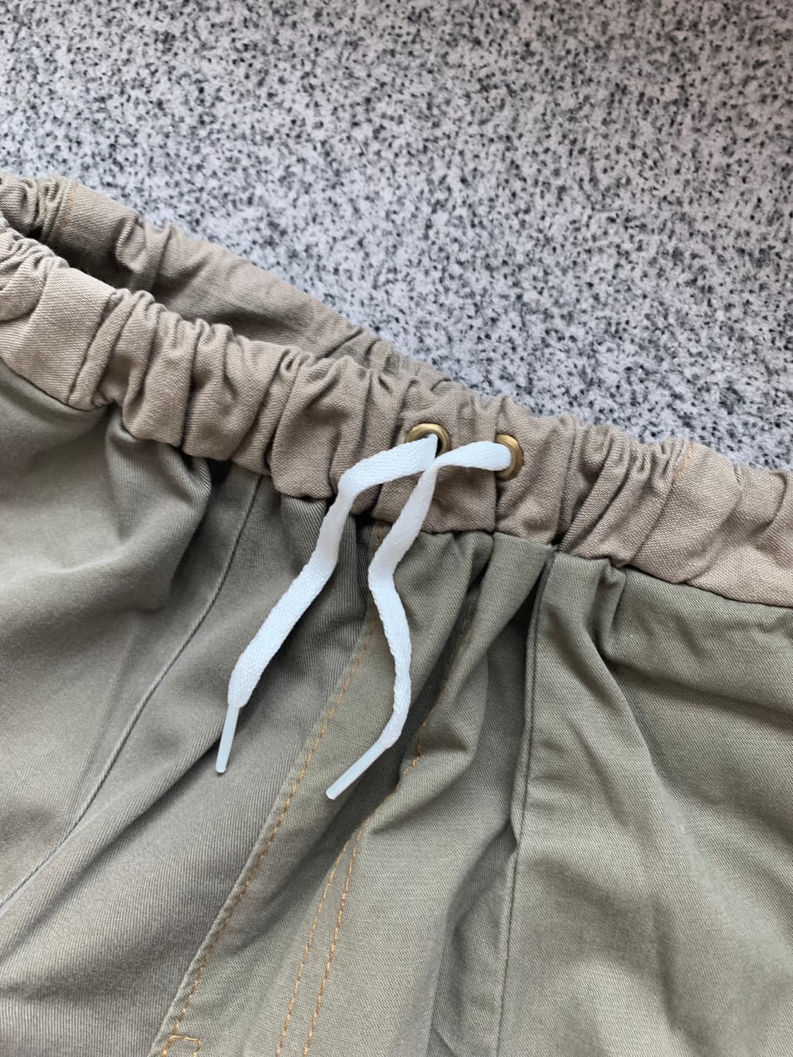 베이지브라운 패치디테일 코튼 벌룬팬츠 힙합바지 상품이미지6