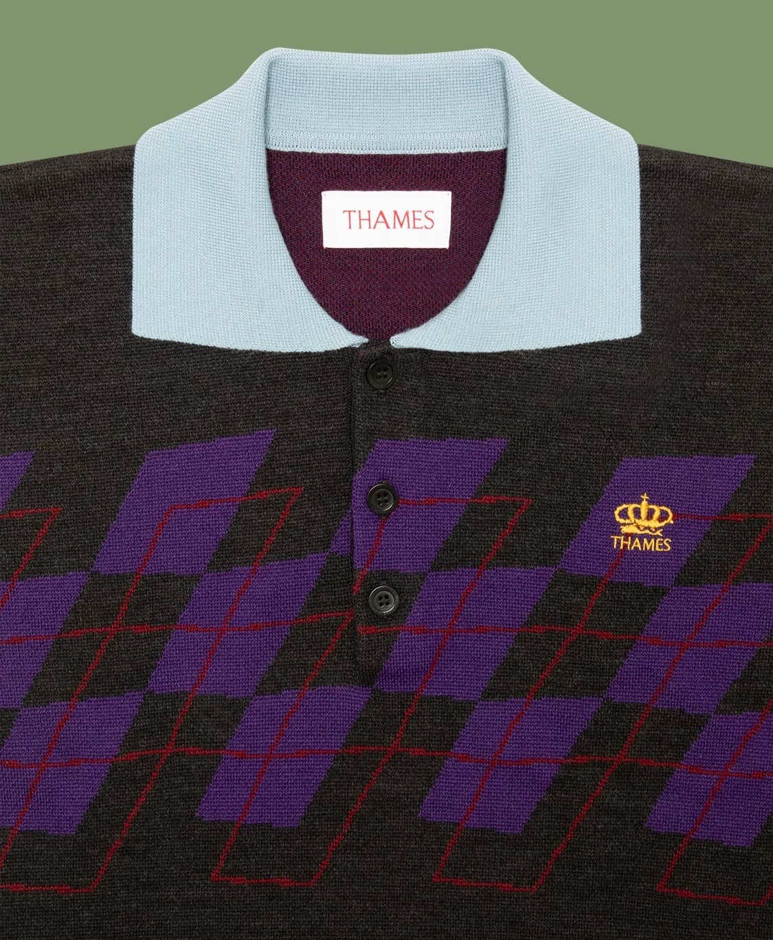  L) 템즈 thames 어본모어 폴로 니트 블랙퍼플 상품이미지3