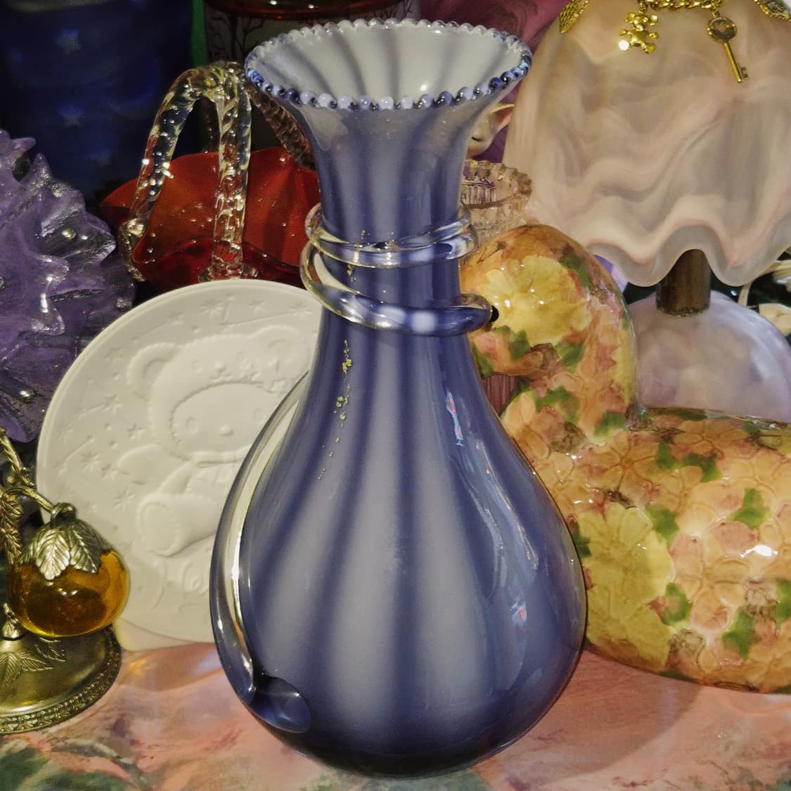 70s 히가시노 핸드블로운 스윌 금박 꽃병 상품이미지9